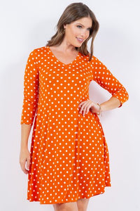 Tangerine Polka Dress