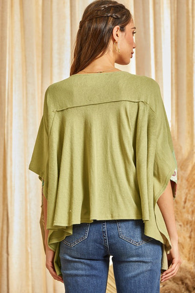 Poncho Knit Embroidery Top