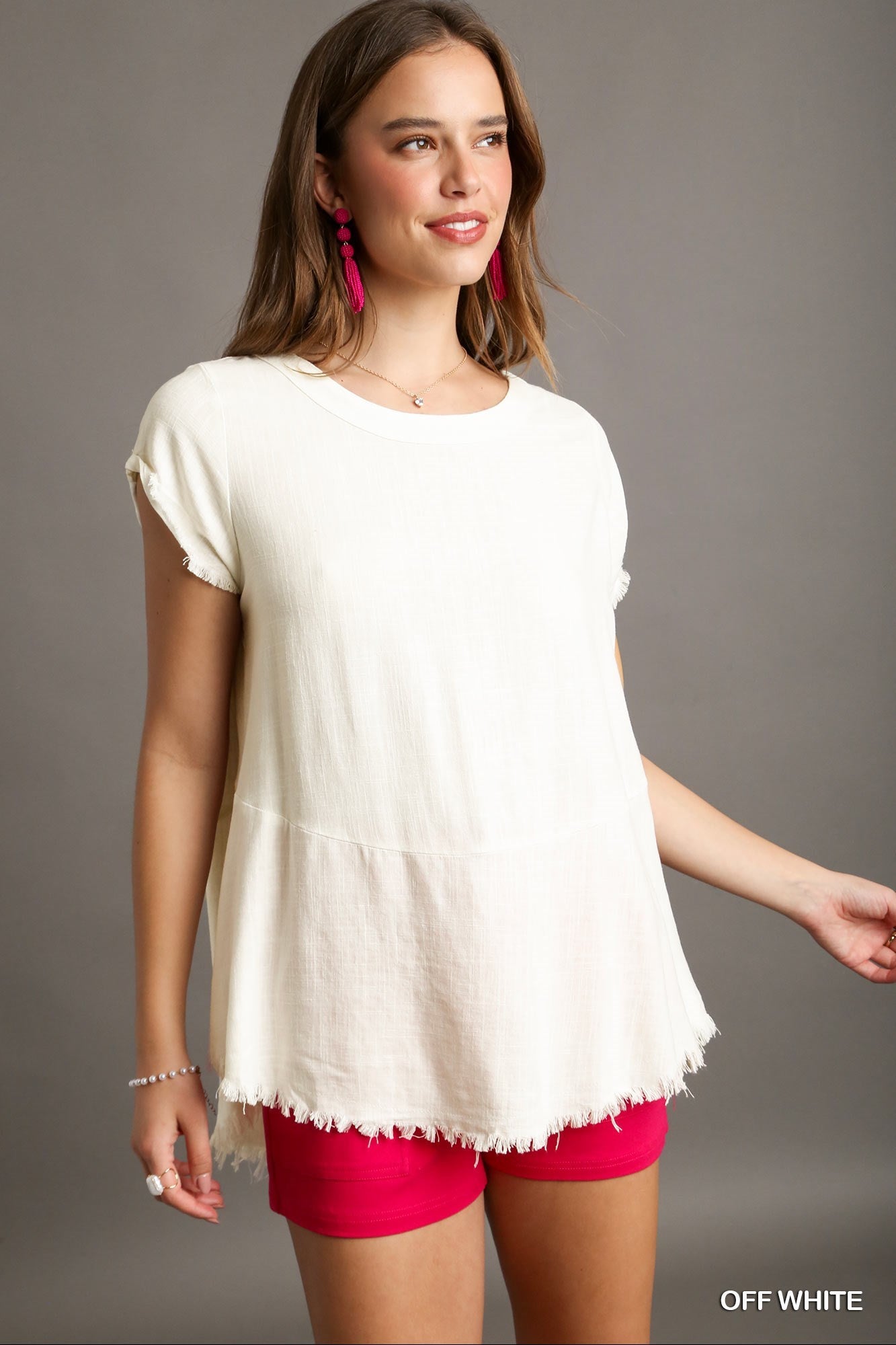 Sara Frayed Hem Top