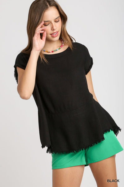 Sara Frayed Hem Top