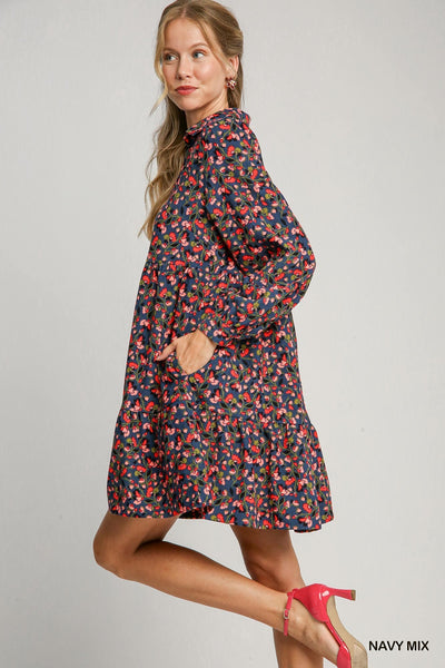 Cord Floral Dress