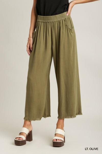 Frayed Wide Leg Pant