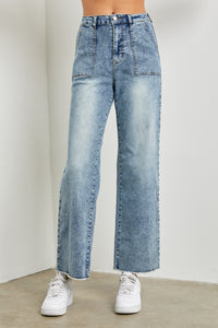 PL Acid Washed Wide Jean
